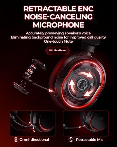 Wireless Gaming Headset 71 Surround Sound 24Ghz USB Gaming Headphones with Bluetooth 54 100H Battery ENC Noise Canceling Mic 35mm Wired RGB Light Wireless Headset for PC PS5 PS4 Mac Switch