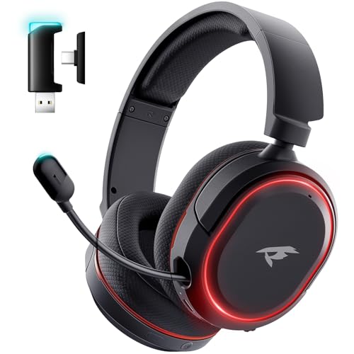 Wireless Gaming Headset 71 Surround Sound 24Ghz USB Gaming Headphones with Bluetooth 54 100H Battery ENC Noise Canceling Mic 35mm Wired RGB Light Wireless Headset for PC PS5 PS4 Mac Switch