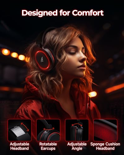 Wireless Gaming Headset 71 Surround Sound 24Ghz USB Gaming Headphones with Bluetooth 54 100H Battery ENC Noise Canceling Mic 35mm Wired RGB Light Wireless Headset for PC PS5 PS4 Mac Switch